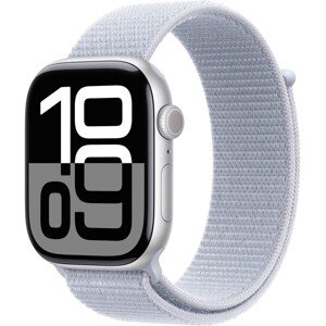 Apple Watch Series 10 42mm Strieborný hliník s oblačne modrým prevliekacím remienkom