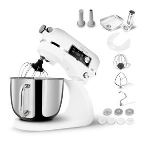 Salente DigiChef+, kuchynský robot, 6-litrová misa, celokovový, mlynček na mäso, digitálny displej, biely