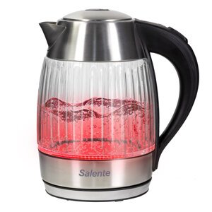 Salente StripeGlass, rýchlovarná kanvica 1,8 l, nerezová oceľ/sklo, červené podsvietenie