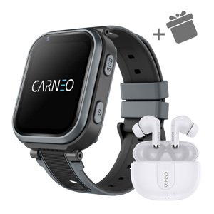Detské smart hodinky Carneo GUARDKID+ 4G ULTRA - čierne + slúchadlá