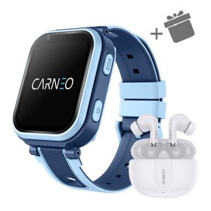 Detské smart hodinky Carneo GUARDKID+ 4G ULTRA - modré + slúchadlá